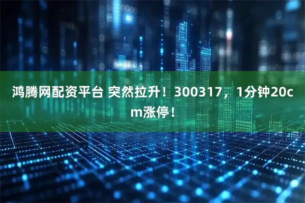 鸿腾网配资平台 突然拉升！300317，1分钟20cm涨停！